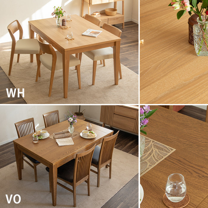 ダイニングテーブル 4人 6人 幅130 180cm 伸長 オーク 突板 北欧