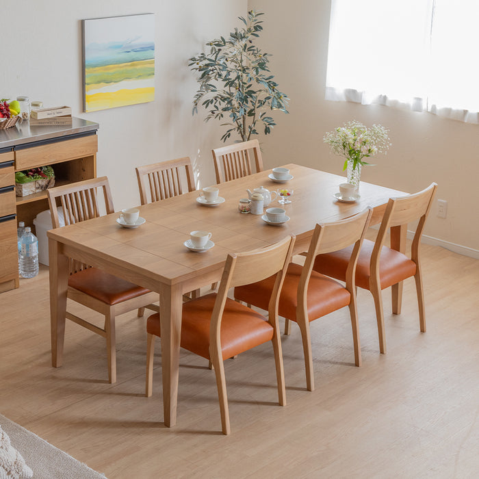 ダイニングテーブル 4人 6人 幅130 180cm 伸長式 オーク 突板 北欧