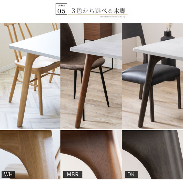 ダイニングテーブル 2人 幅80cm 正方形 メラミン天板 石目調 モダン