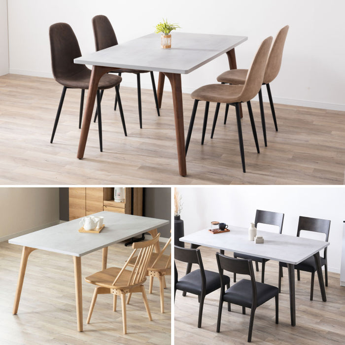 ダイニングテーブル 4人 幅150cm メラミン天板 石目調 モダン