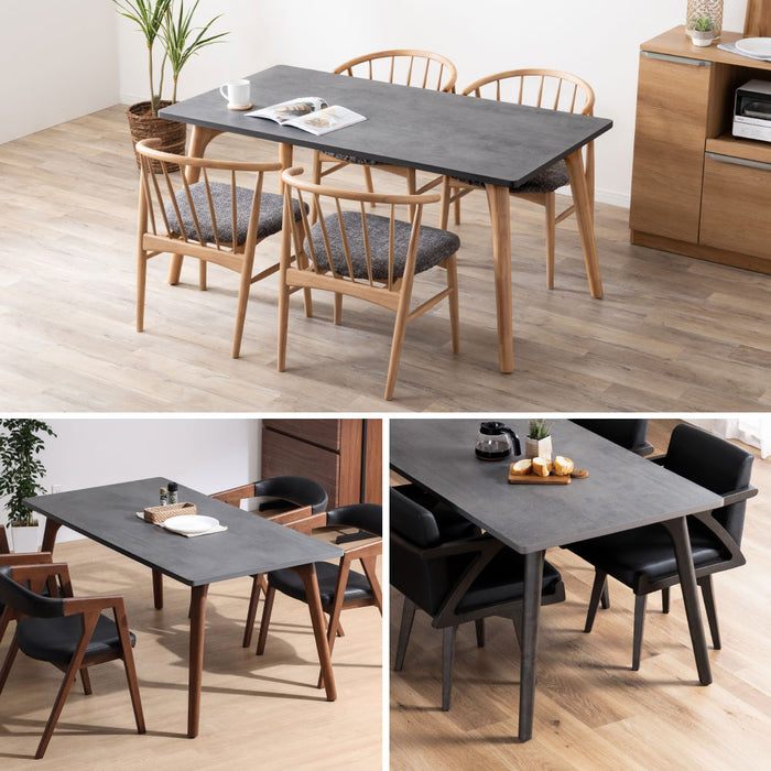 ダイニングテーブル 4人 幅150cm メラミン天板 石目調 モダン