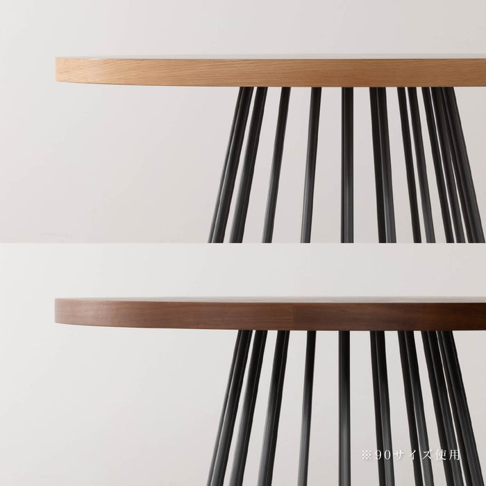 ダイニングテーブル 2人 4人 幅90 110cm メラミン天板 アイアン脚 丸テーブル