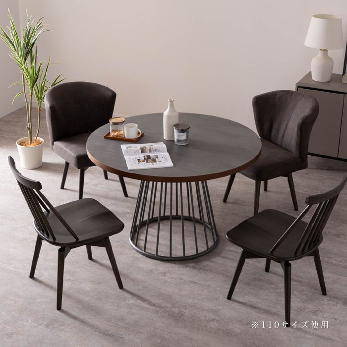 ダイニングテーブル 2人 4人 幅90 110cm メラミン天板 アイアン脚 丸テーブル