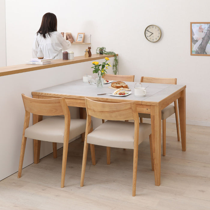 ダイニングテーブル 4人 6人 幅130 180cm 伸長 メラミン天板 北欧