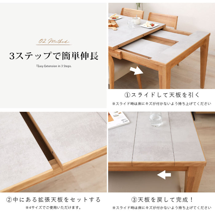 ダイニングテーブル 4人 6人 幅130 180cm 伸長 メラミン天板 北欧