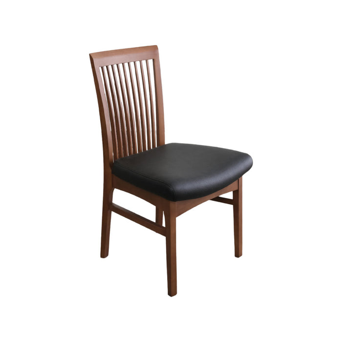 ダイニングチェア 2脚セット 幅46cm 無垢材 PVC ファブリック 北欧