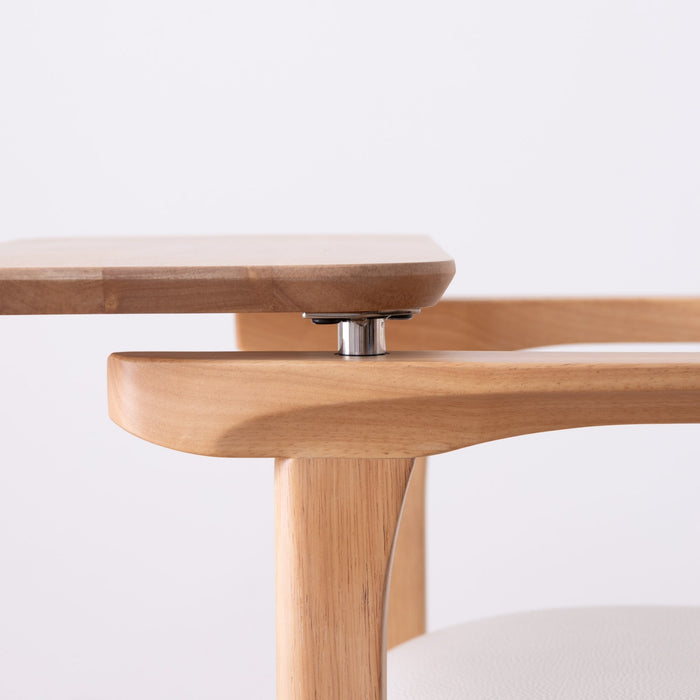 ダイニングチェア 幅53.5cm テーブル付き キャスター 無垢材 デスクチェア