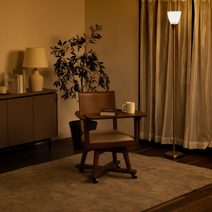 ダイニングチェア 幅53.5cm テーブル付き キャスター 無垢材 デスクチェア