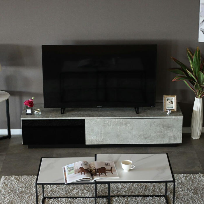 テレビボード 完成品 テレビ台 160cm ローボード テレビボード 160 おしゃれ TVボード 160幅 セラミック調 グレー ブラック ホワイト シンプル モダン リビング収納 大容量 収納 引き出し 幅160cm テレビボード AVボード TVラック