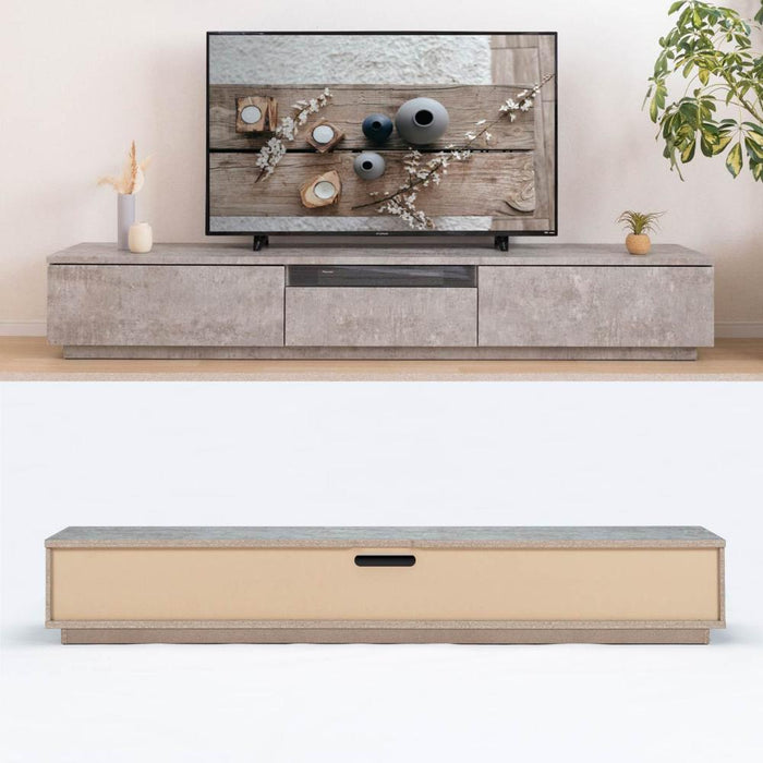テレビ台 220cm ローボード テレビボード 220 おしゃれ TVボード 完成品 セラミック調 ブラック グレーシンプル モダン リビング収納 赤外線 リモコン操作 大容量 収納 引き出し 幅220cm 大型 TV TVボード AVボード TVラック