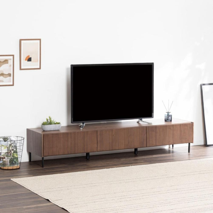 テレビ台 おしゃれ ローボード 180cm 60インチ 60型 収納 棚 テレビボード テレビラック TV台 木製 半 完成品 引き出し 扉収 木 リビング 収納 大型 ウォールナット 縦格子 格子