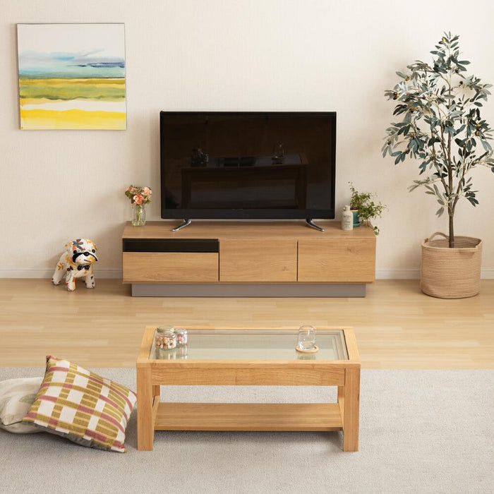 テレビ台 140cm テレビ台 収納 テレビ台 ローボード 140 完成品 おしゃれ 北欧 ウォールナット調 オーク調 収納 多い ブラウン リビング収納 32インチ 32型 壁付け 組み立て不要 テレビ台 AVボード TVラック 大容量 収納 引き出し