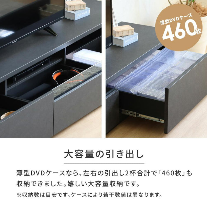 テレビ台 180cm ローボード テレビボード 180 おしゃれ TVボード 完成品 セラミック調 ブラック グレー シンプル モダン リビング収納 赤外線 リモコン操作 大容量 収納 引き出し 幅180cm 大きめ TV台 TVボード AVボード TVラック