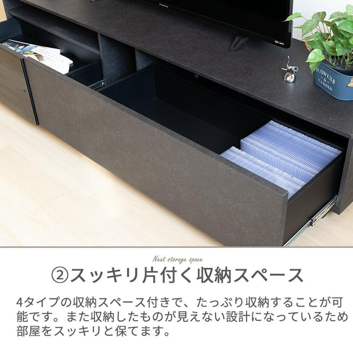 テレビボード 完成品 テレビ台 180cm ローボード テレビボード 180 おしゃれ TVボード 180幅 セラミック調 グレー ブラック ホワイト シンプル モダン リビング収納 大容量 収納 引き出し 幅180cm テレビボード AVボード TVラック