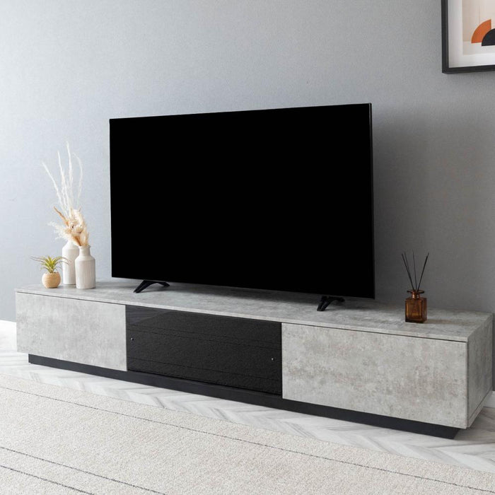 テレビボード 完成品 テレビ台 200cm ローボード テレビボード 200 おしゃれ TVボード 200幅 セラミック調 ブラック グレー ホワイト シンプル モダン リビング収納 大容量 収納 引き出し 幅200cm テレビボード AVボード TVラック