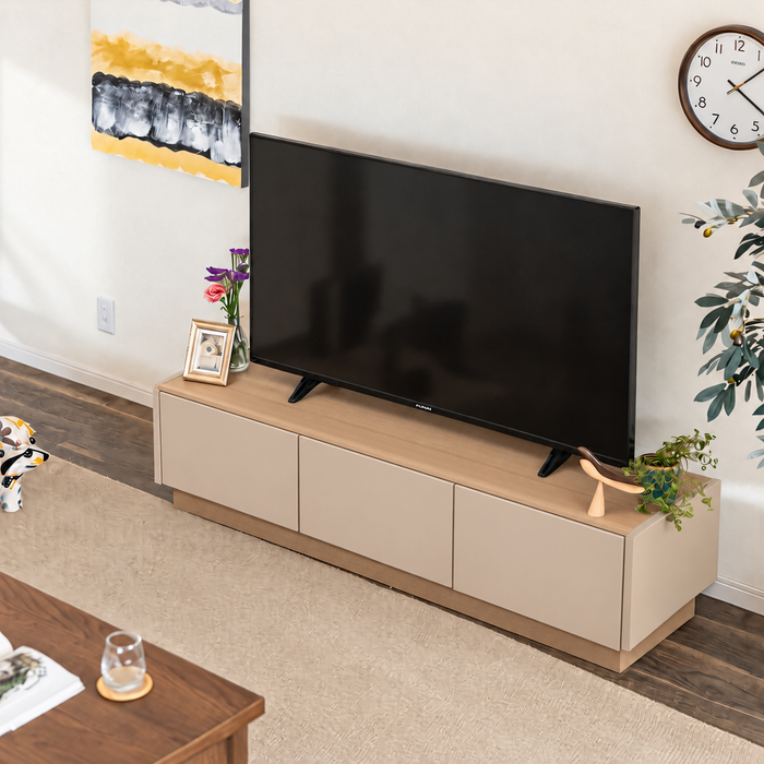 テレビボード 幅140cm くすみカラー 石目調 モダン 塩ビシート