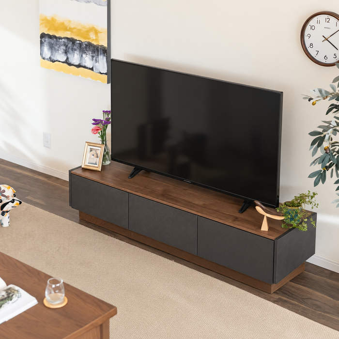 テレビボード 幅140cm くすみカラー 石目調 モダン 塩ビシート