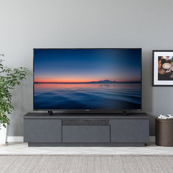 テレビボード 幅140cm 石目調 ツートン モダン