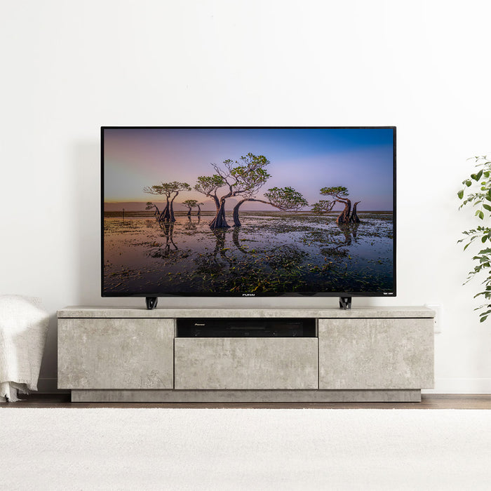 テレビボード 幅140cm 石目調 ツートン モダン