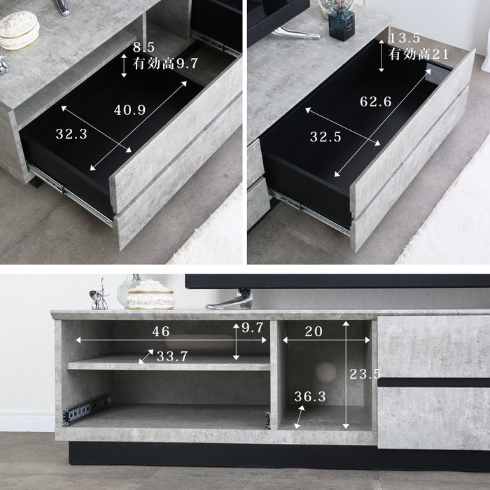 テレビボード 幅140cm 石目調 大理石調 高級感 モダン