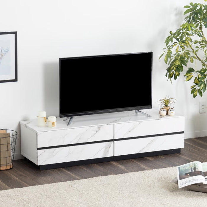 テレビボード 幅140cm 石目調 大理石調 高級感 モダン
