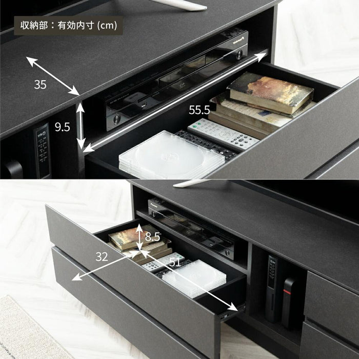テレビボード 大理石風 完成品 テレビ台 160cm ローボード テレビボード 160 おしゃれ TVボード 160幅 セラミック調 グレー ブラック ホワイト リビング収納 大容量 収納 引き出し