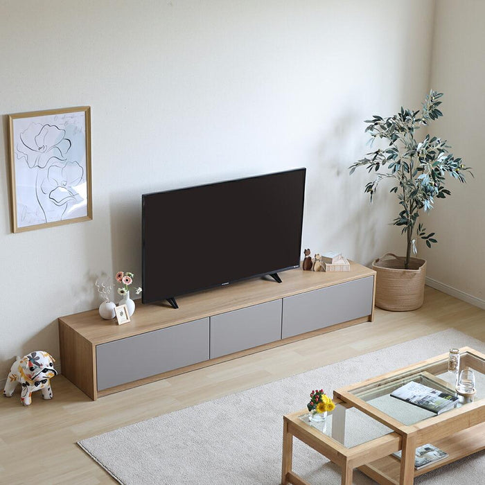 テレビボード 完成品 テレビ台 200cm TAUPE トープ グレー ローボード テレビボード 200 おしゃれ TVボード 200幅 グレー オーク調 シンプル モダン リビング収納 大容量 収納 引き出し 幅200cm テレビボード AVボード TVラック