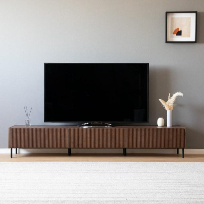 テレビ台 おしゃれ ローボード 200cm 60インチ 60型 収納 棚 テレビボード テレビラック TV台 木製 半 完成品 引き出し 扉収 木 リビング 収納 大型 ウォールナット 縦格子 格子 ルーバー