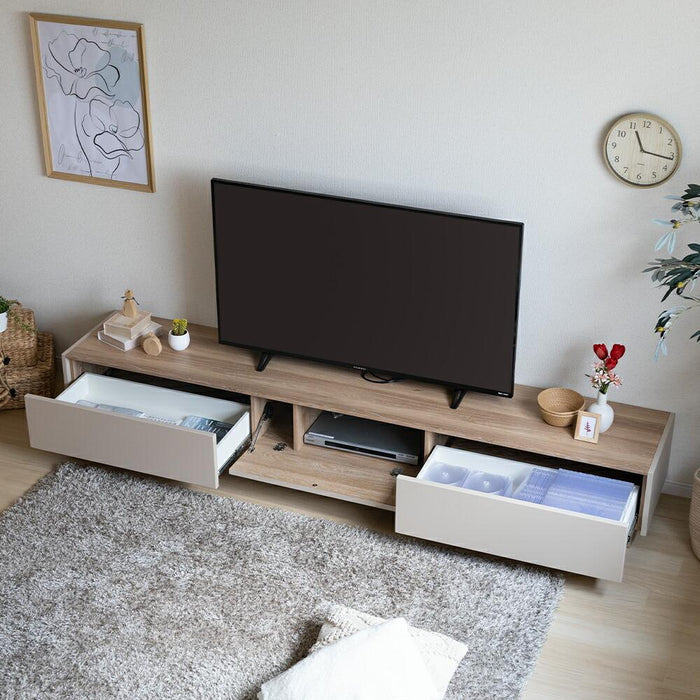 テレビ台 ローボード 完成品 220cm TV台 テレビボード テレビラック ロータイプ 引き出し おしゃれ 白 ブラック ウォールナット セラミック調 オーク ベージュ グレー 220 北欧 収納