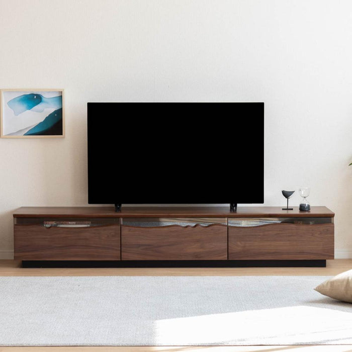 テレビ台 200 おしゃれ 幅200 tv台 テレビボード 高級感 ウォールナット色 ナチュラル色 tvボード 国産 200cm 完成品 avボード ローボード 収納 引き出し シンプル モダン