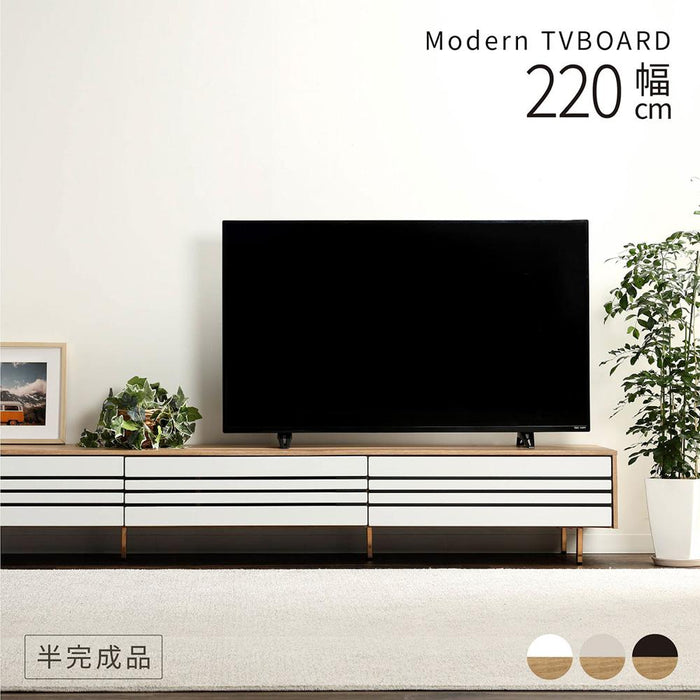テレビ台 幅220 奥行き41 高さ34 木製 白 ホワイト ブラウン 収納 おしゃれ ローボード 脚付きテレビ台 アイアン 脚 ブラック オーク調 グレー ローボード テレビボード TV台 TVボード