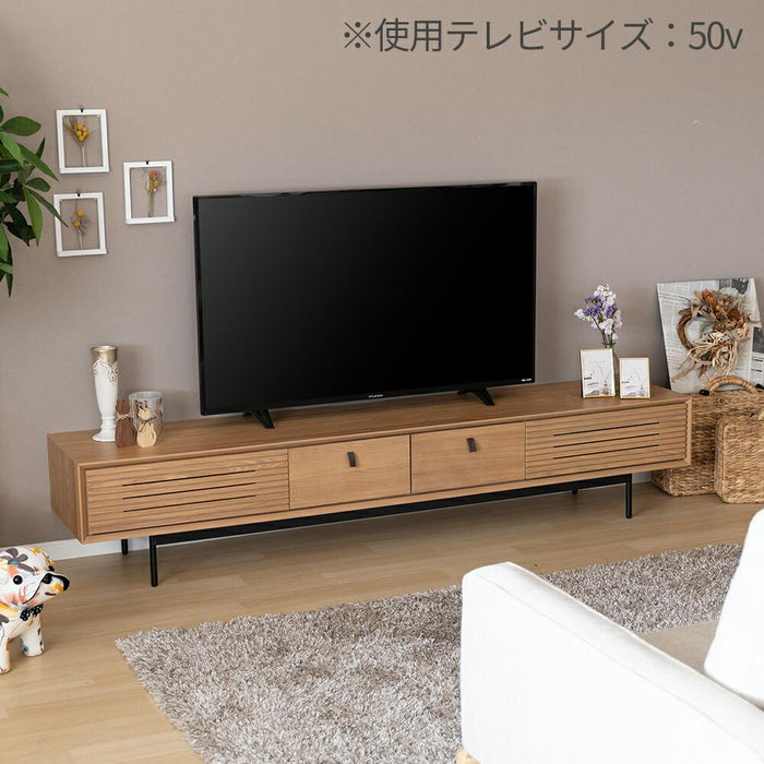 テレビ台 テレビボード 200 ローボード オーク調 ウォールナット調 シンプル モダン 北欧 ベージュ ブラウン アイアン おしゃれ 収納 引き出し 格子 突板 本革 スチール リモコン TVボード TV台 ロータイプ 200センチ 200cm