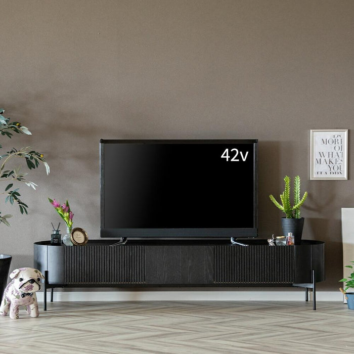 【開梱設置付】 テレビ台 ローボード 180 脚付き 丸い テレビボード アイアン 脚 幅180 180cm 50インチ 45型 50型 55型 壁寄せ テレビラック TV台 木製 リビング 収納 棚 格子 ルーバー ベージュ ブラック ホワイト 組み立て不要