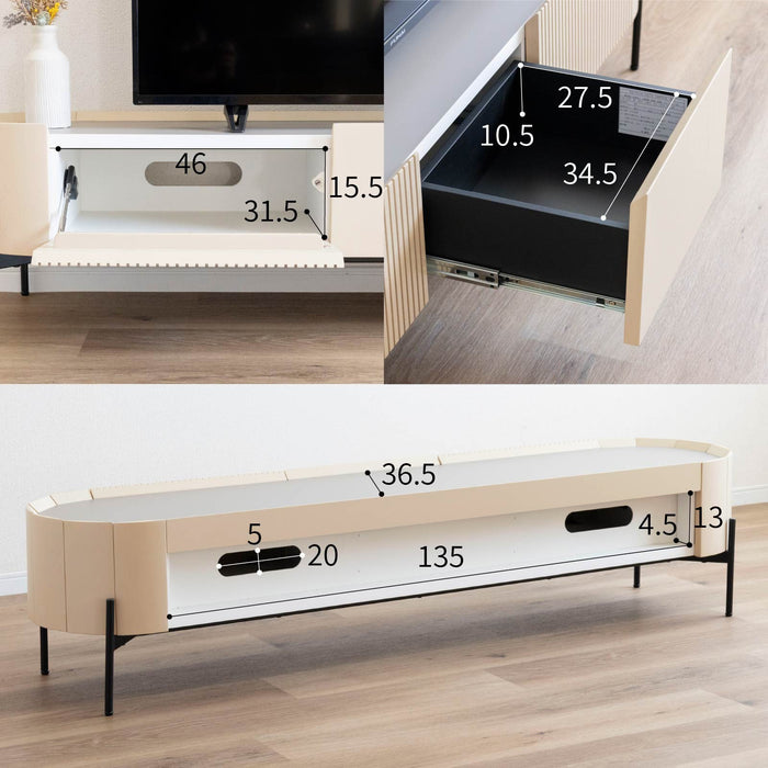 テレビボード 幅180cm 丸 オーク調 セラミック調 突板 格子 モダン 【開梱設置】