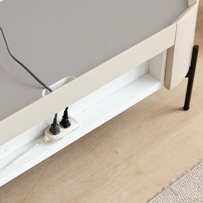 【開梱設置付】 テレビ台 ローボード 180 脚付き 丸い テレビボード アイアン 脚 幅180 180cm 50インチ 45型 50型 55型 壁寄せ テレビラック TV台 木製 リビング 収納 棚 格子 ルーバー ベージュ ブラック ホワイト 組み立て不要