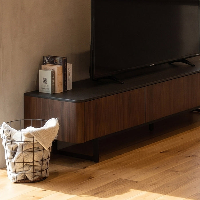 テレビボード 幅180cm セラミック調 木目調 背面収納 背面化粧 モダン 塩ビシート