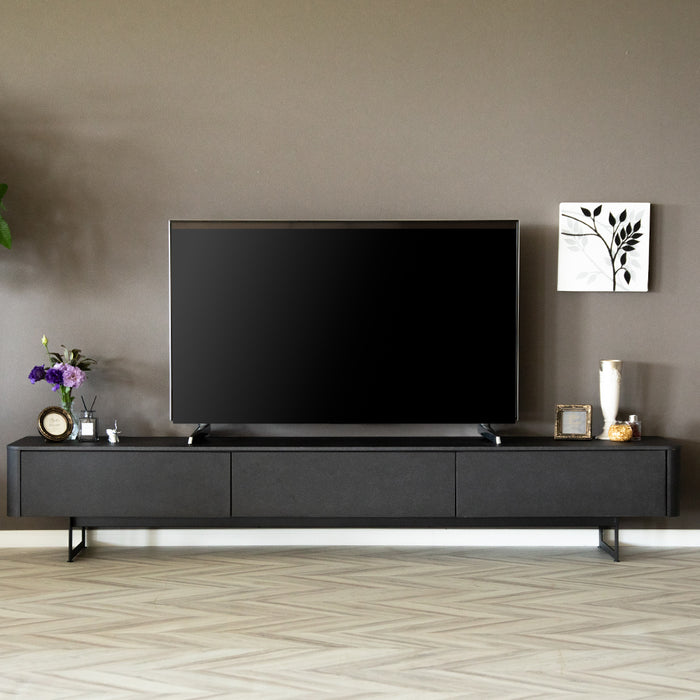 テレビボード 幅220cm セラミック調 木目調 背面収納 背面化粧 モダン 塩ビシート  【開梱設置】