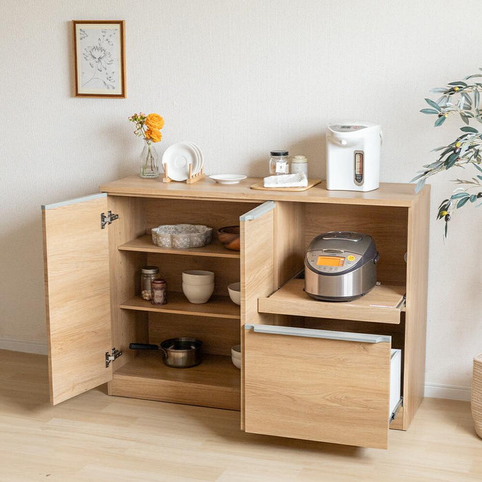キッチンカウンター 完成品 食器棚 モダン 幅120cm セラミック調 おしゃれ カップボード ロータイプ キッチン収納棚 引き出し キッチンボード 120 ブラック グレー ホワイト ベージュ 収納棚 高級感 レンジ台 完成品