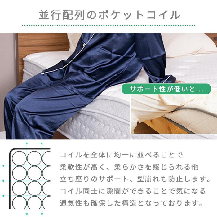 マットレス シングル セミダブル ダブル ラテックス ポケットコイル 圧縮梱包 ベッドマットレス 体圧分散 ベッド 新生活 簡単搬入 らくらく 安眠 楽 送料無料