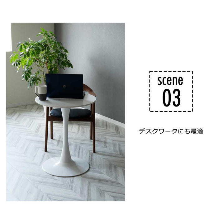 サイドテーブル おしゃれ 北欧 丸 カフェテーブル 一人暮らし 60  白 シンプル リビングテーブル 小さめ 丸テーブル  カフェ 可愛い 一本足 高さ70cm  ワンルーム テーブル ホワイト 円 デスク 新生活 女子会 送料無料