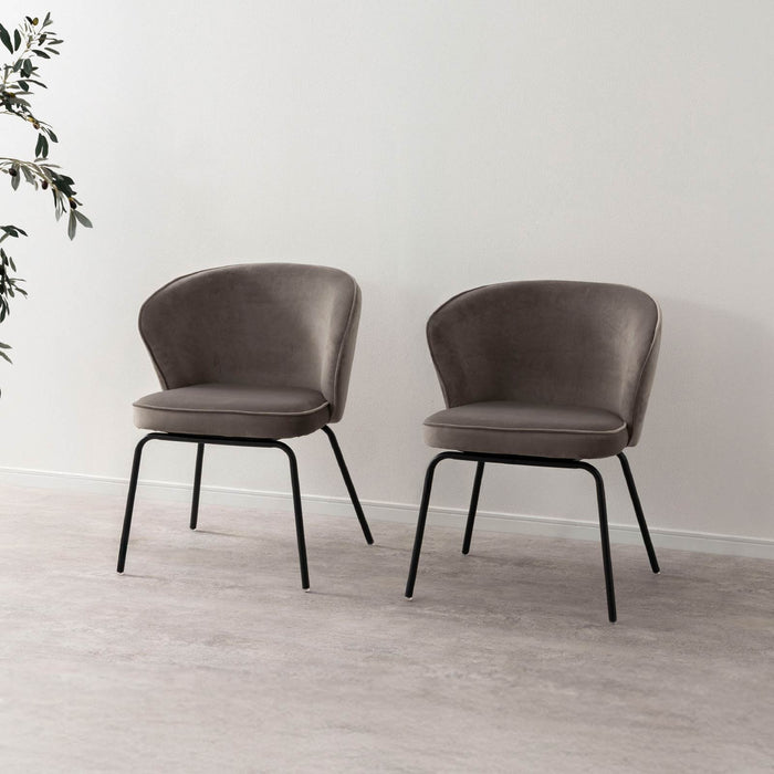 ダイニングチェア 幅57cm  ファブリック アイアン脚 モダン