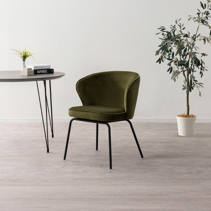 ダイニングチェア 幅57cm  ファブリック アイアン脚 モダン