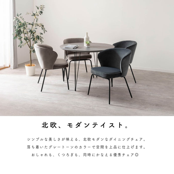 ダイニングチェア 幅57cm  ファブリック アイアン脚 モダン