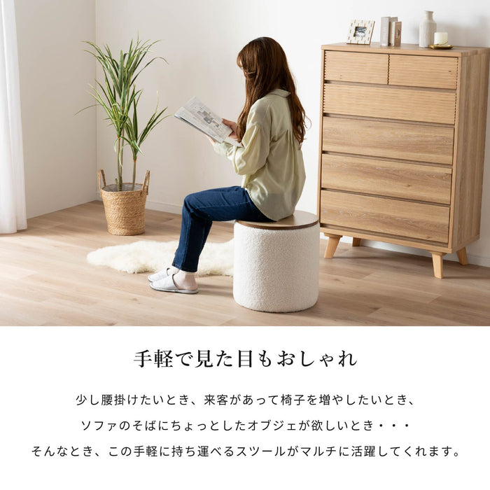 スツール 幅41.5cm 収納付き 丸 おしゃれ かわいい 韓国風