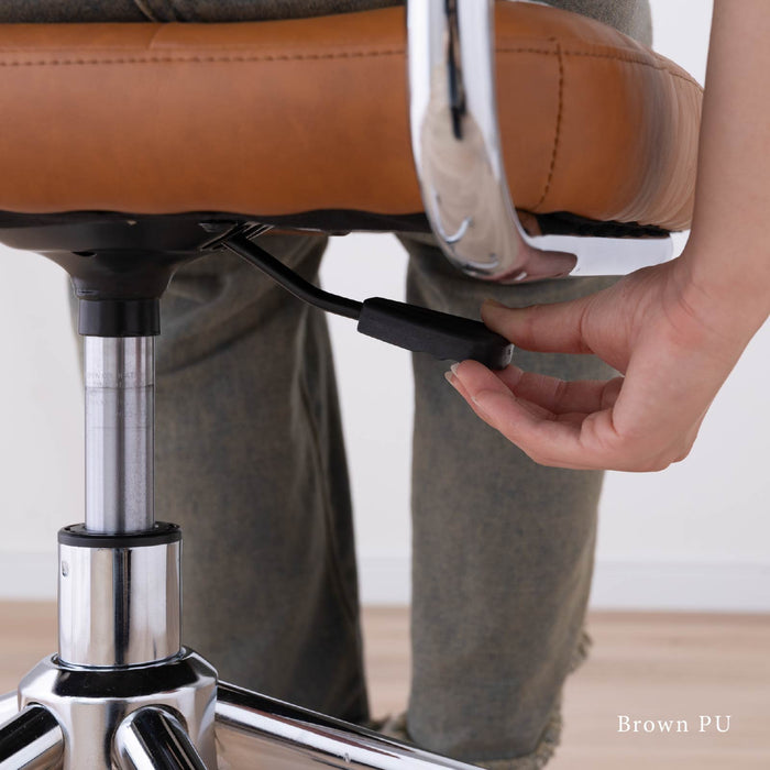 回転チェア 幅58.5cm 昇降 デスクチェア ラタン 肘付き オフィス PVC キャスター 一人暮らし