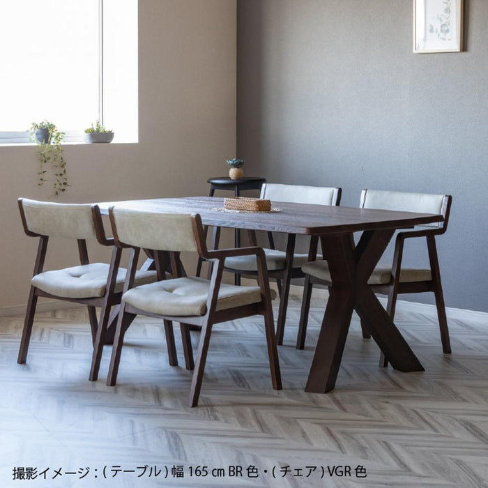 ダイニングテーブル 無垢 木製 4人掛け レッド オーク材 天然木 幅165 ナチュラル 単品 高級 レトロ リビング ダイニング 角丸 長方形 作業台 食卓 テーブル シンプル モダン デザイナーズ ウレタン塗装 応接 客間 会議室