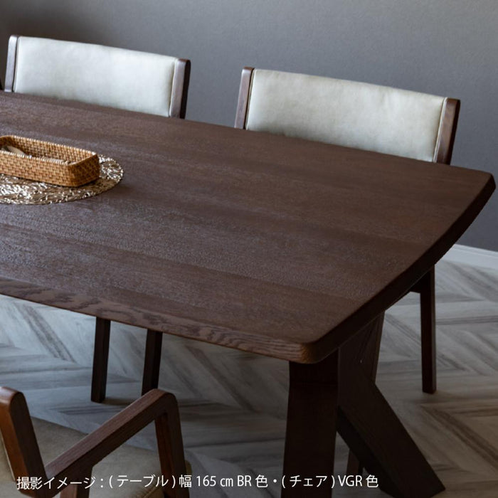 ダイニングテーブル 無垢 木製 4人掛け レッド オーク材 天然木 幅165 ナチュラル 単品 高級 レトロ リビング ダイニング 角丸 長方形 作業台 食卓 テーブル シンプル モダン デザイナーズ ウレタン塗装 応接 客間 会議室