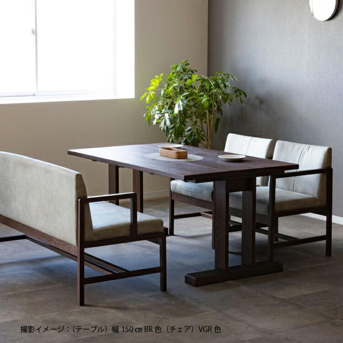 ダイニングテーブル 無垢 木製 4人掛け レッド オーク材 天然木 幅150 ナチュラル 単品 高級 レトロ リビング ダイニング 角丸 長方形 作業台 食卓 テーブル シンプル モダン デザイナーズ ウレタン塗装 応接 客間 会議室