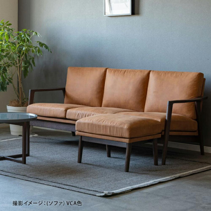 オットマン 幅60cm レッドオーク 無垢材 レザー調 ファブリック スツール
