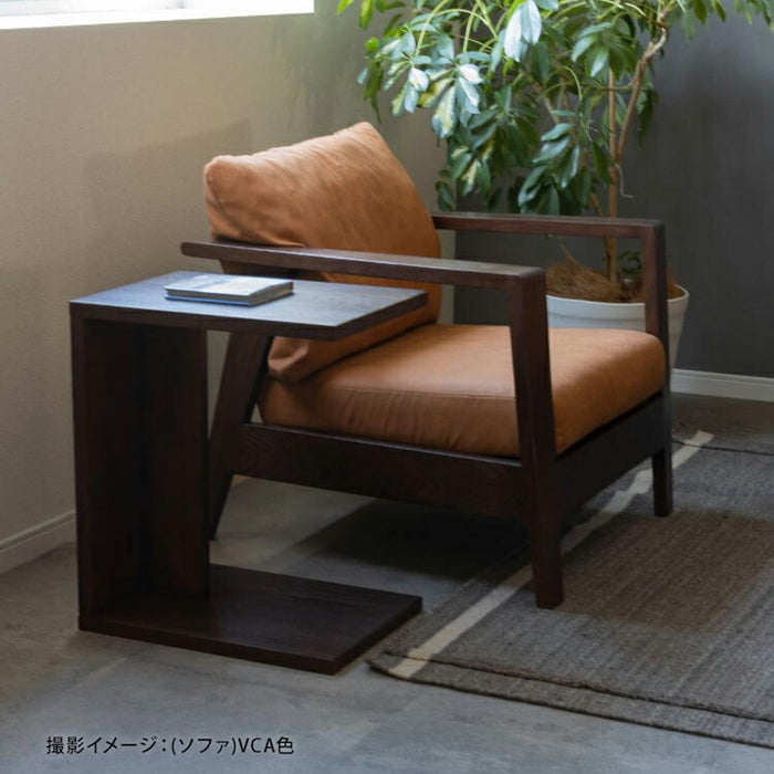 サイドテーブル おしゃれ レッドオーク 無垢材 天然木 レザー調 ブラウン 高級 レトロ 幅35 奥行47 高さ55 ソファ 横 テーブル 木製 シンプル 棚 モダン デザイナーズ ミニテーブル スリム ウレタン塗装 完成品 コーヒーテーブル
